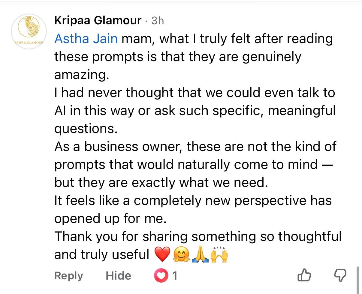 Customer feedback screenshot for the AI prompts content pack